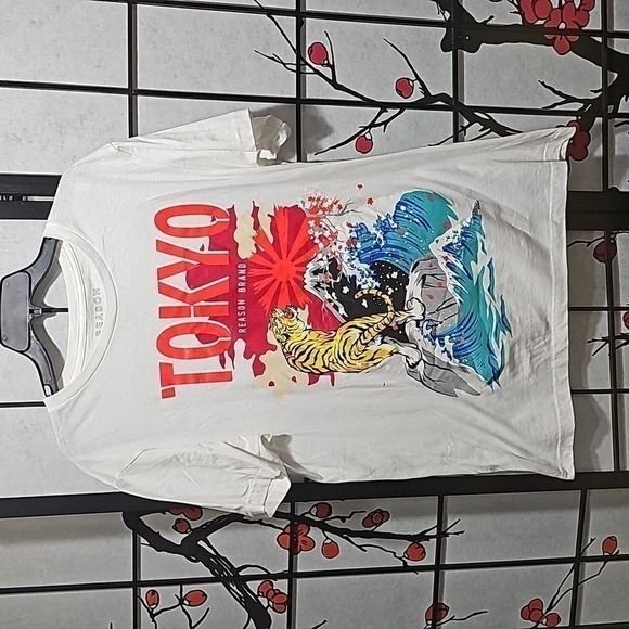 Reason Tee Shirt Tokyo Tiger Waves Size Large‎ - Picture 1 of 6